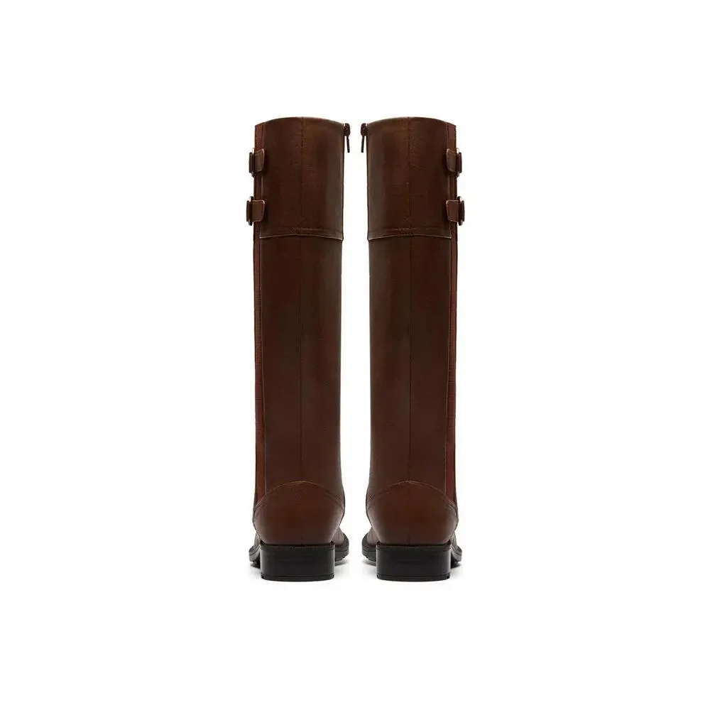 Clarks Women's Adalynn Hope Leather Tan Boots Size 7 W MSRP $190